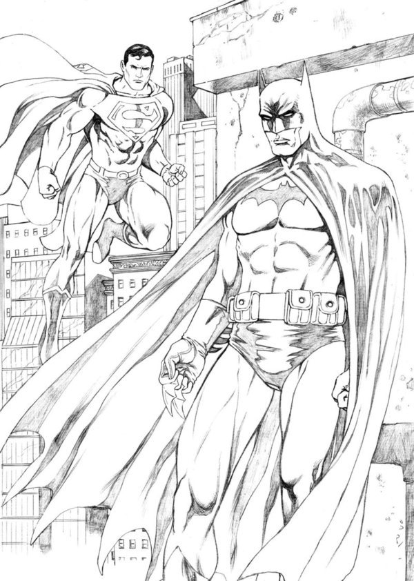 600x842 Superman And Batman Coloring Pages Free Printable