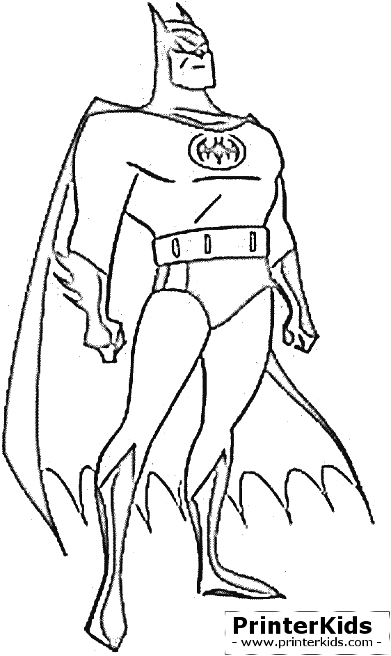 562x942 Batman Standing Strong Batman Coloring Page Preview, Batman