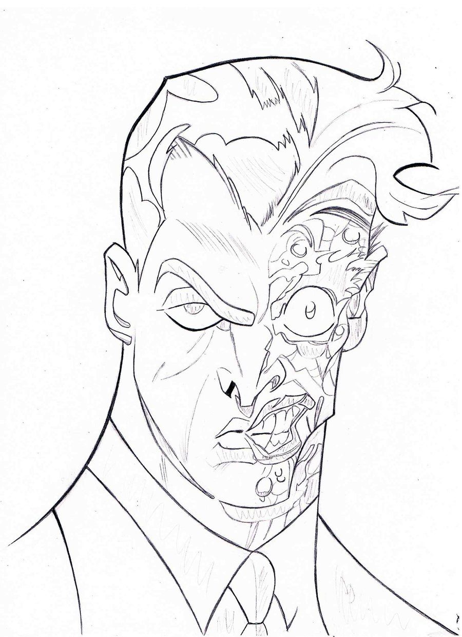 900x1240 Batman Two Face Coloring Pages