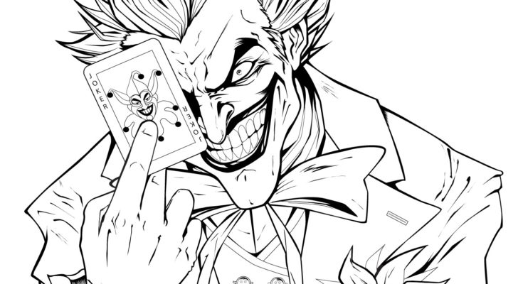 735x400 Joker Coloring Pages Batman Coloring Coloring Page Hard Batman