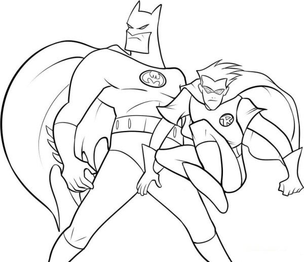 600x516 Simple Batman And Robin Coloring Pages