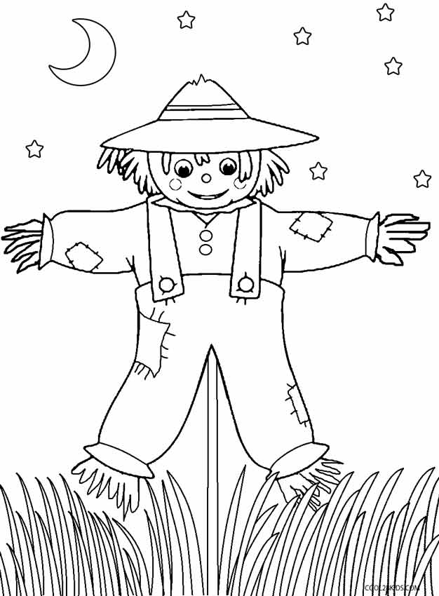 626x850 Printable Scarecrow Coloring Pages For Kids