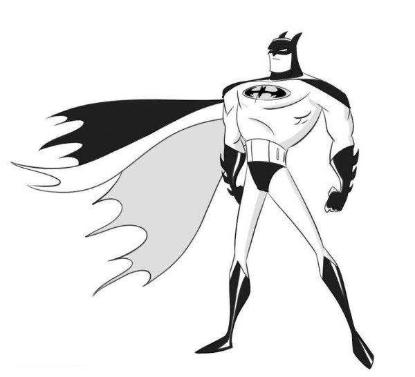 600x546 Batman Animated Coloring Pages