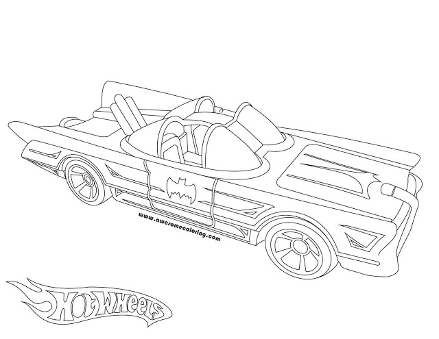 640x495 Wheels Batmobile Coloring Page