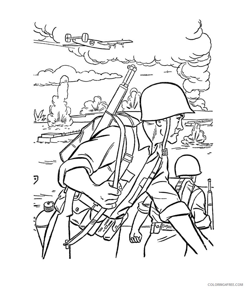 801x942 Army Coloring Pages Soldiers In Battlefield