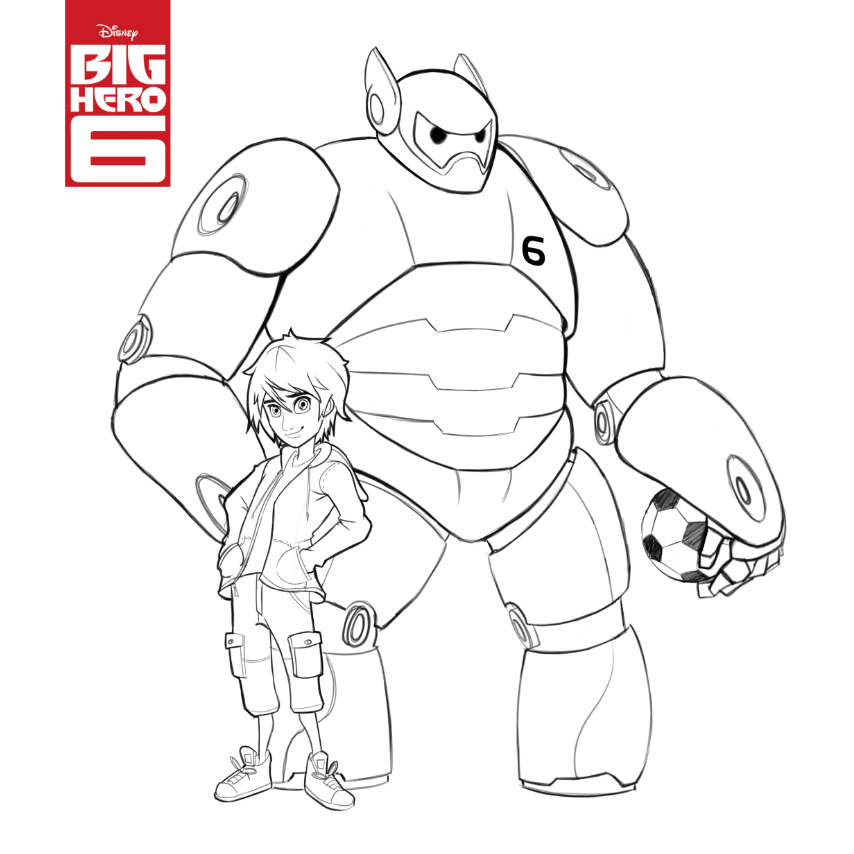 854x854 Big Hero Coloring Pages