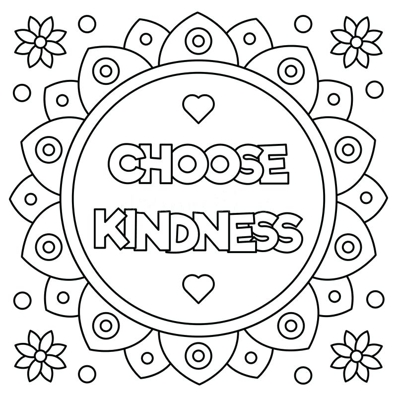 Be Kind Coloring Page Preschool Coloring Pages