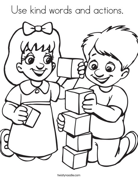 468x605 Use Kind Words And Actions Coloring Page