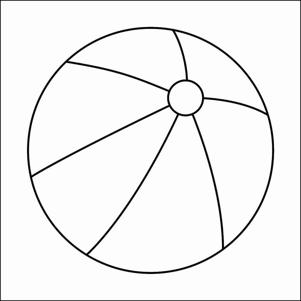 1024x1024 Beach Ball Coloring Page