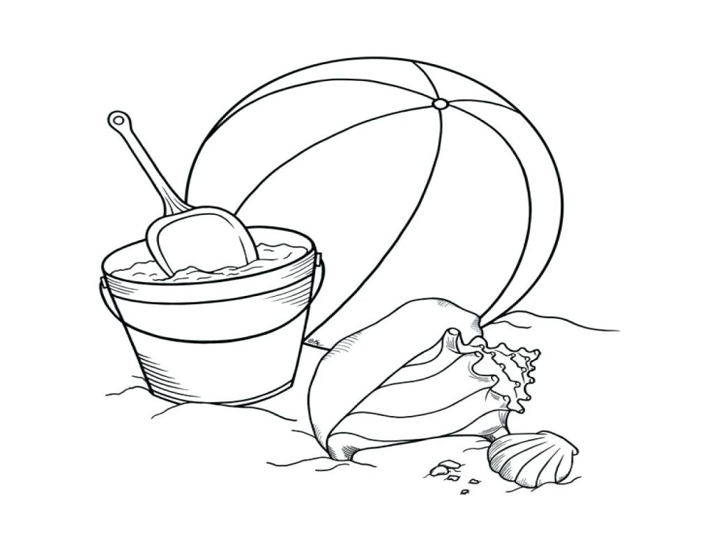 1024x768 Coloring Pages Beach Ball Coloring Page Size Bucket Pages Shovel