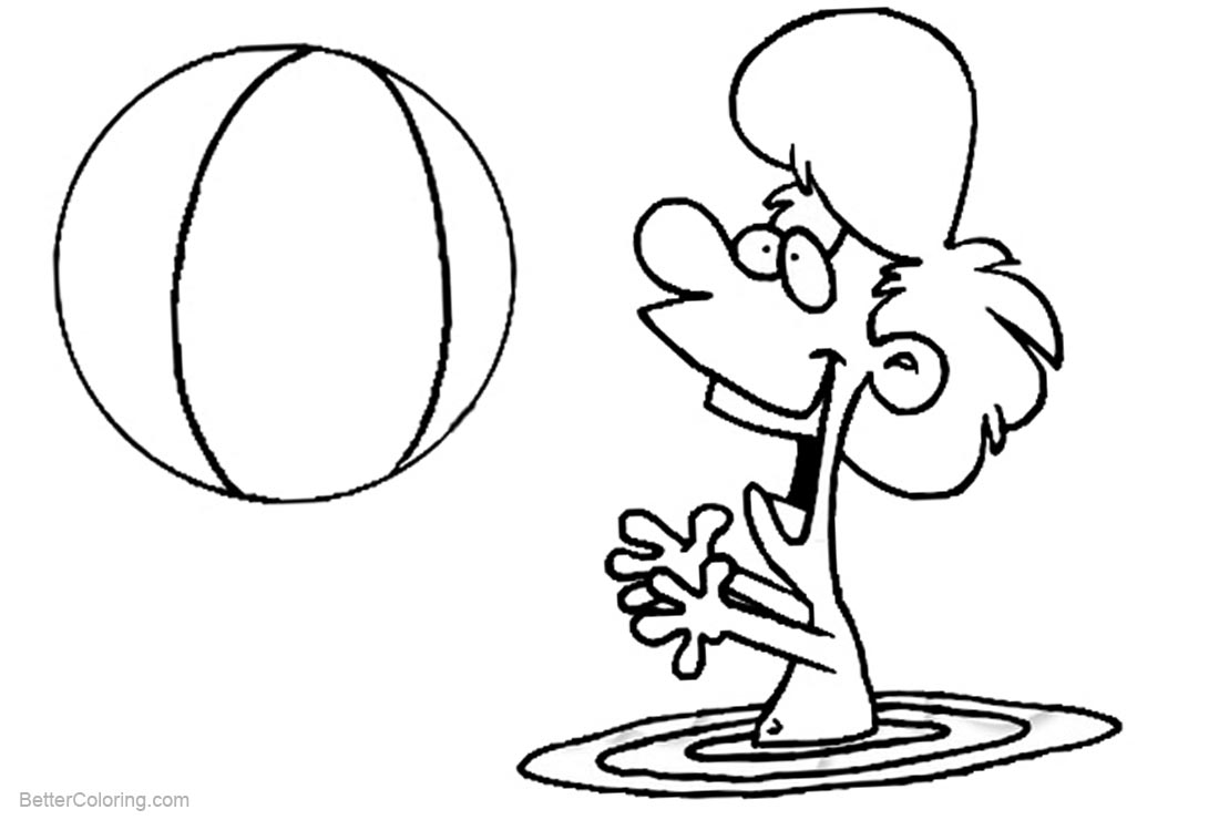 1100x740 Playing Beach Ball Coloring Pages