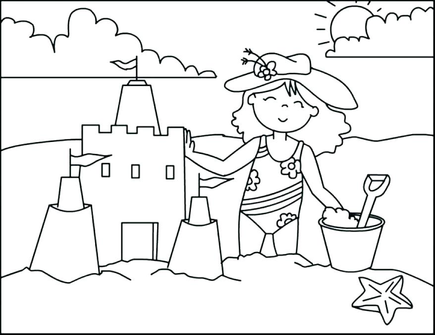 878x677 Summer Coloring Pages Printable Beach Free Printable Summer
