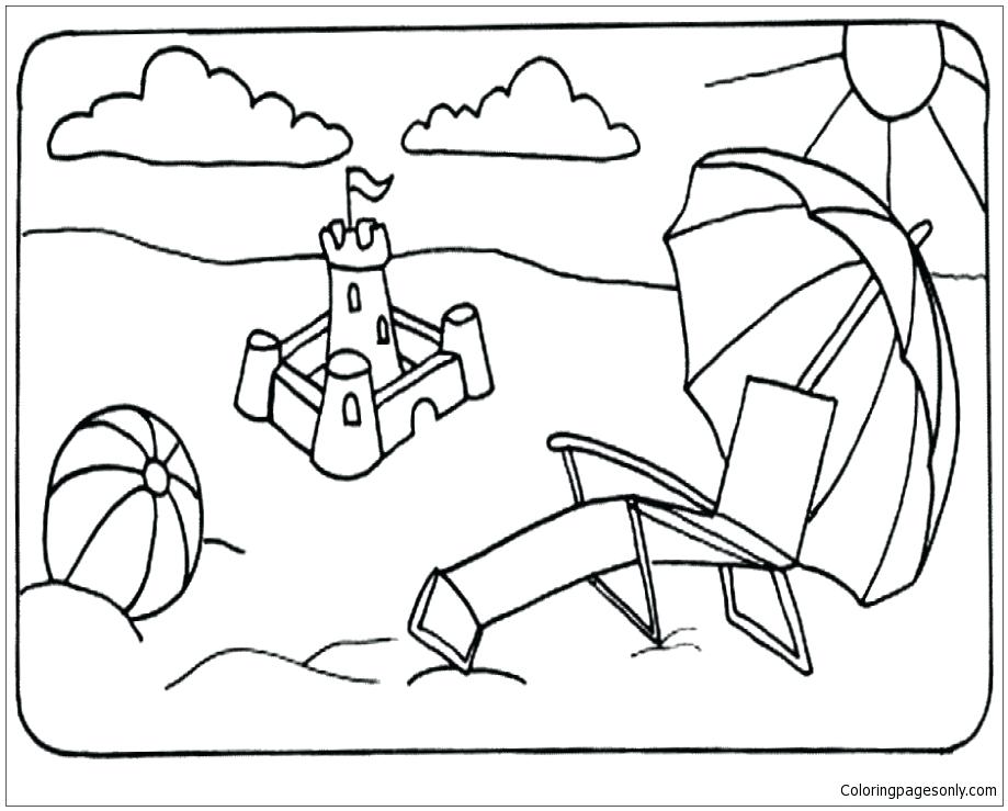 919x739 Free Coloring Pages Summer Summer Beach Coloring Page Free