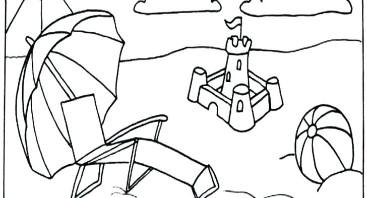 728x393 Beach Scene Coloring Page Beach Items Coloring Pages Printable