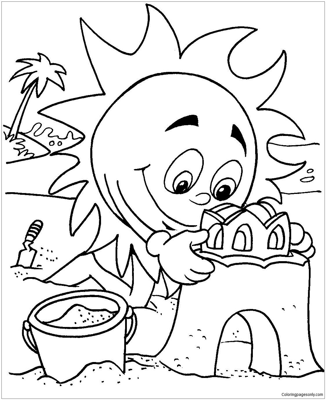 Beach Items Coloring Pages at GetDrawings.com | Free for personal use