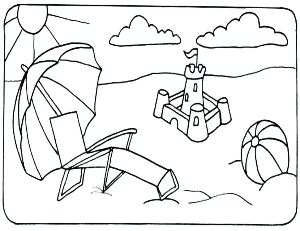 970x749 Coloring Page Beach Printable Pages Bea On Beach For Coloring