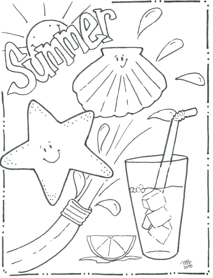736x962 Beach Scene Coloring Page Deepart