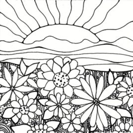 268x268 Sunset In An Island Coloring Page Beach Pages Of Sunset Coloring