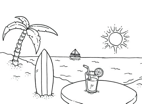 480x353 Coloring Pages Of The Beach Beach Coloring Pages For Adults