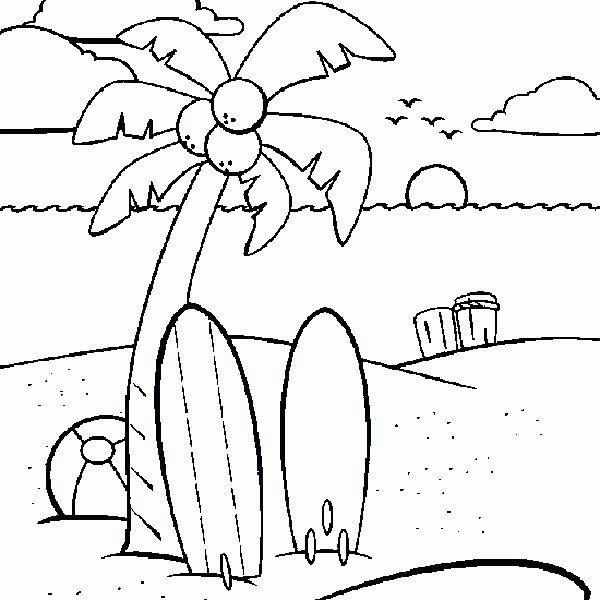600x600 Astonishing Beach Coloring Page For Coloring For Kids