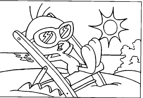 465x320 Beach Scene Coloring Pages