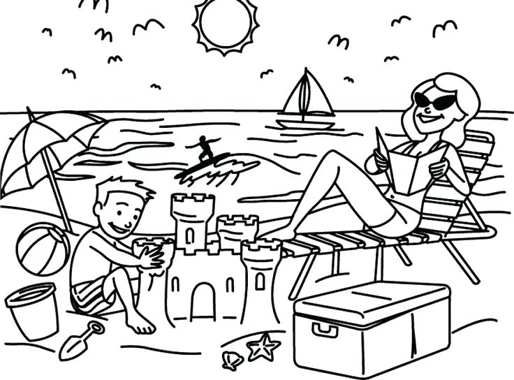 736x544 Beach Coloring Pages And Printable Beach Coloring Page Beach Towel