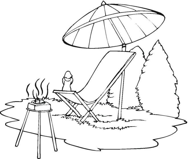 660x558 Lounge Chair Beach Umbrella Coloring Page Coloring Pages, Clip