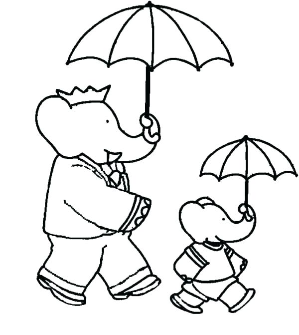 600x671 Umbrella To Color Umbrella Bird Coloring Page Free Coloring Beach