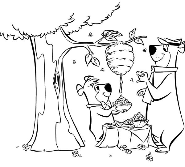 600x540 Yogi Bear Coloring Pages