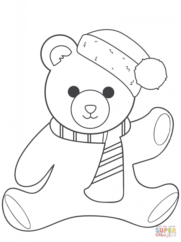 768x1024 Teddy Bear Coloring Page