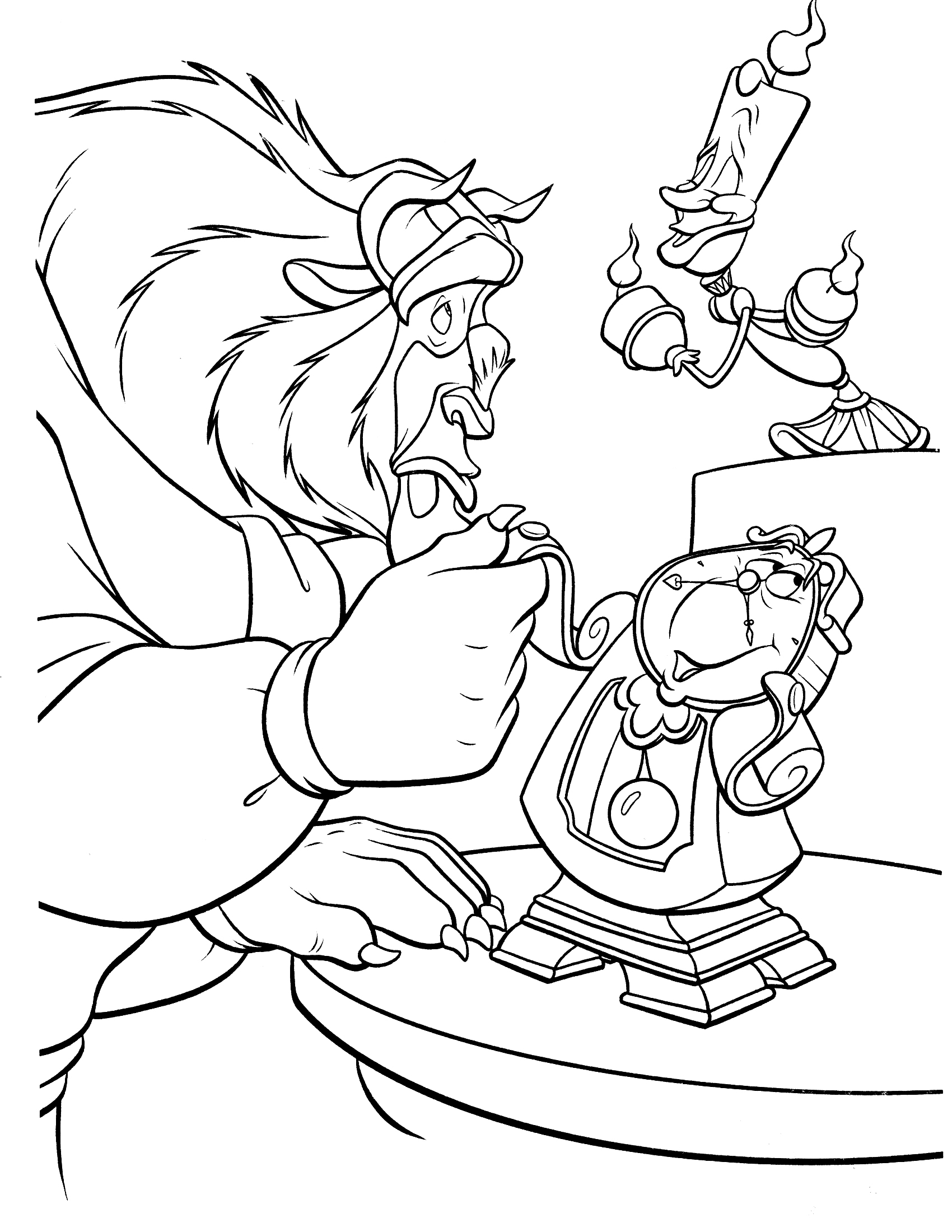 1700x2200 Beauty And Beast Coloring Page