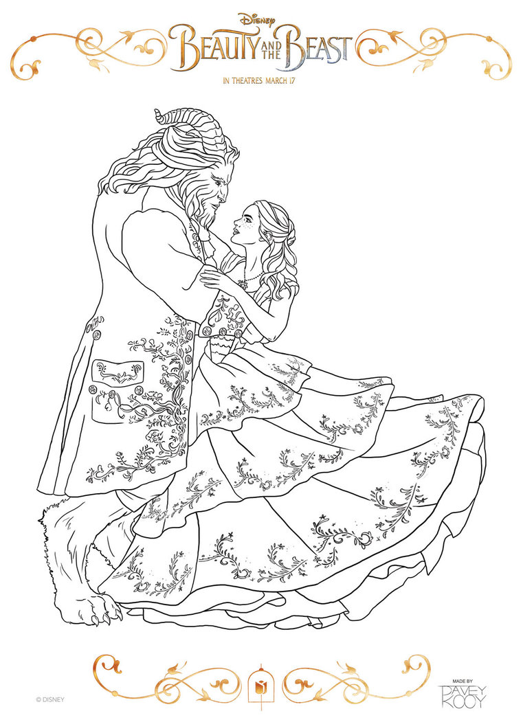 761x1051 Crammed The New Beauty And Beast Coloring Pages