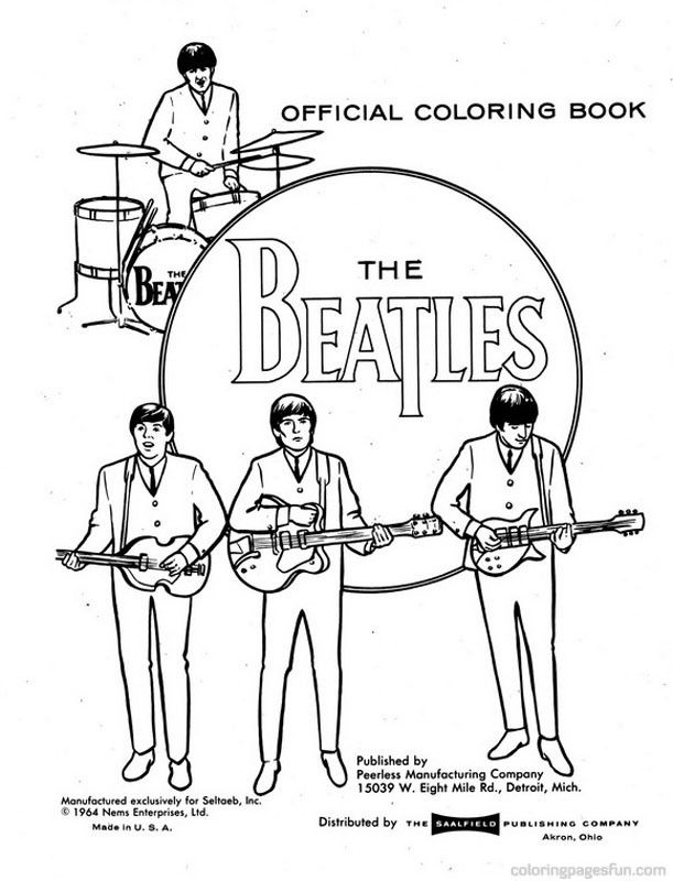 611x800 The Beatles Coloring Printable