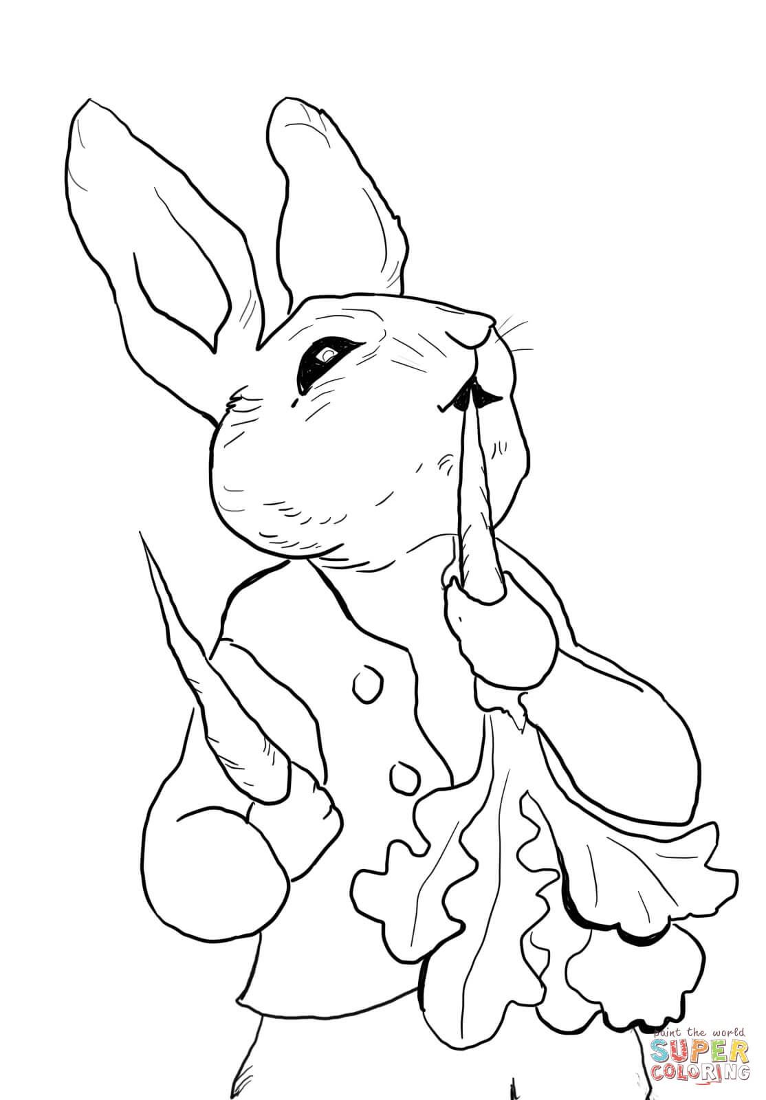 1114x1600 Peter Rabbit Eating Radishes Coloring Page Printable Peter Page