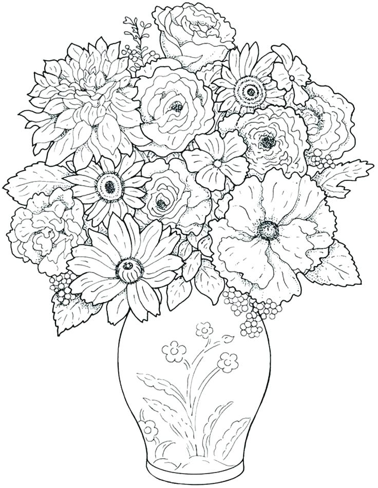 736x949 Coloring Book Pages Flowers Beautiful Flowers Coloring Pages Free