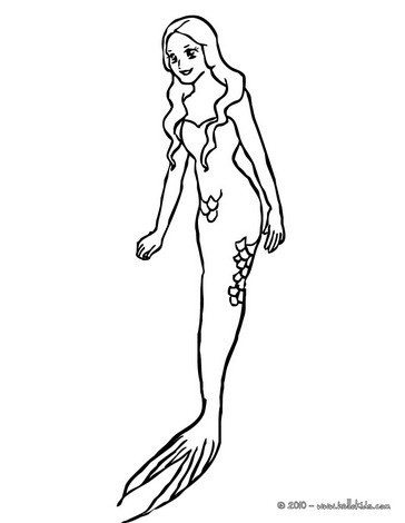 364x470 Beautiful Mermaid Coloring Pages