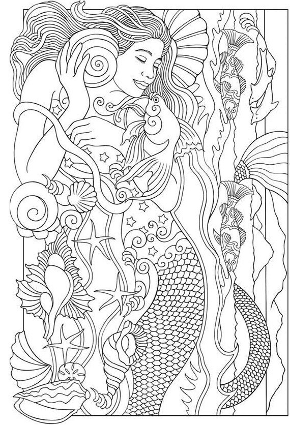 570x836 Printable Mermaid Pictures Best Of Beautiful Mermaid Coloring Page
