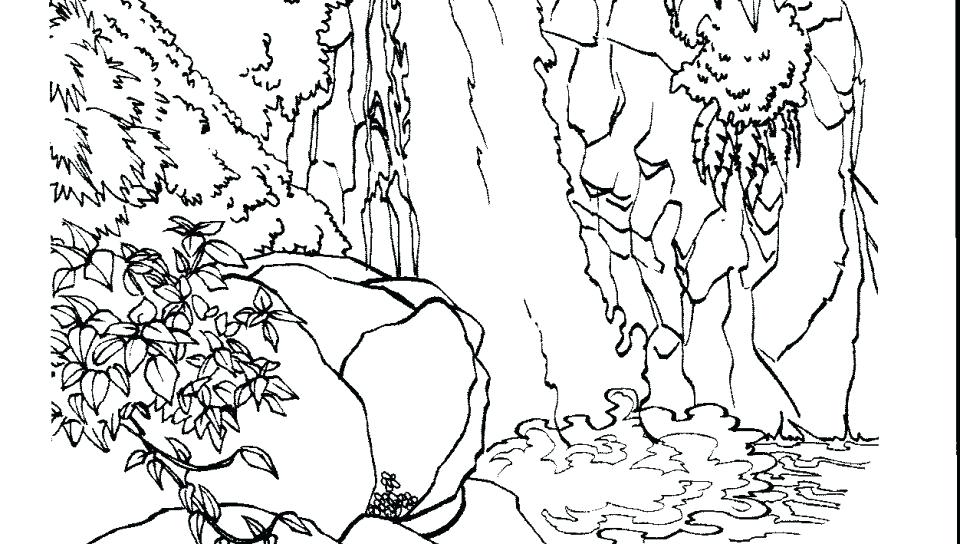 960x544 Coloring Pages Of Nature Coloring Pages Nature In Waterfall