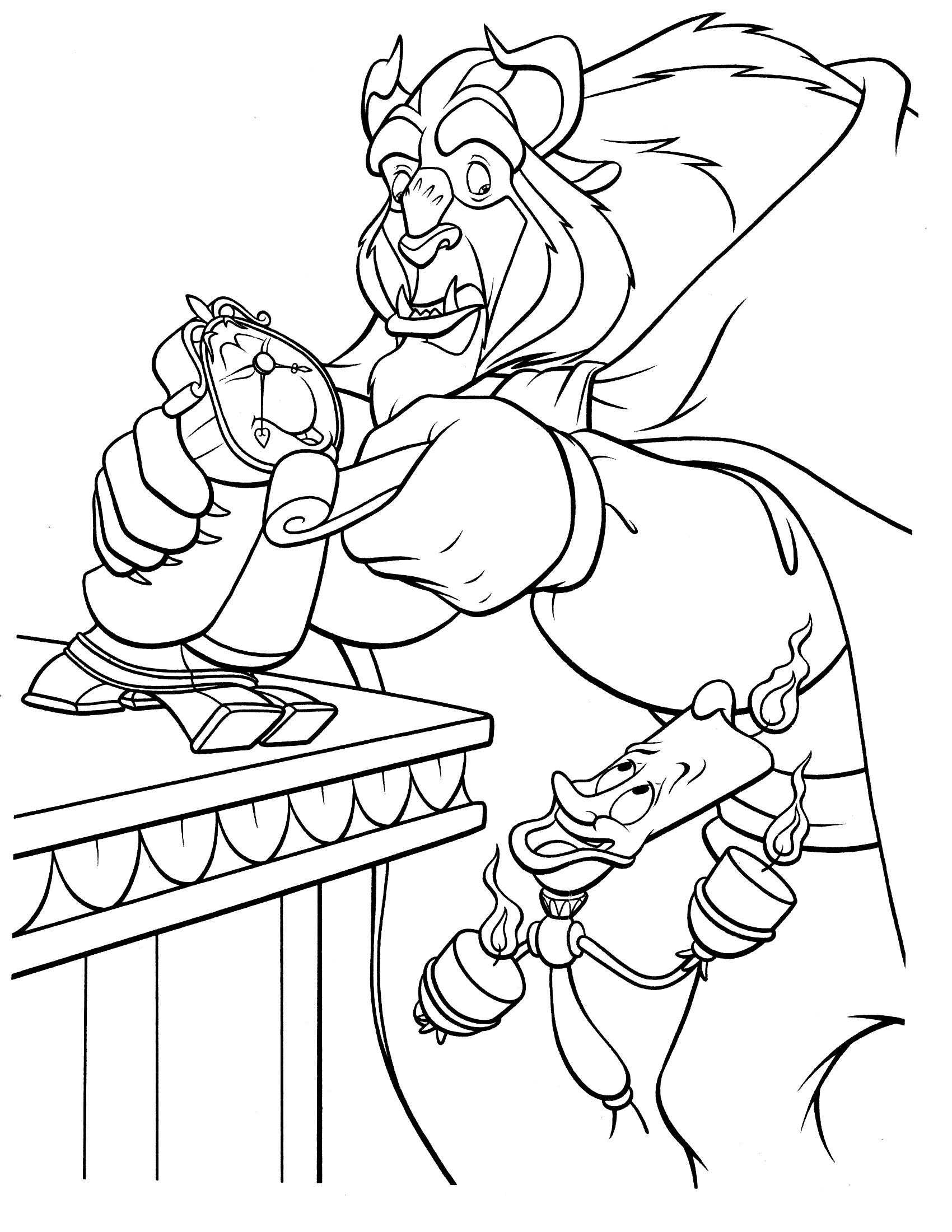 1700x2200 Beauty And Beast Coloring Page