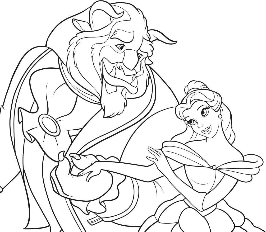 1122x977 Craftoholic Beauty The Beast Coloring Pages