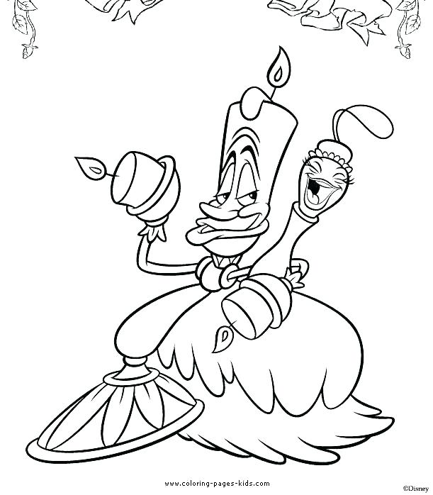 611x698 Beauty And The Beast Coloring Pages Online Beauty And The Beast
