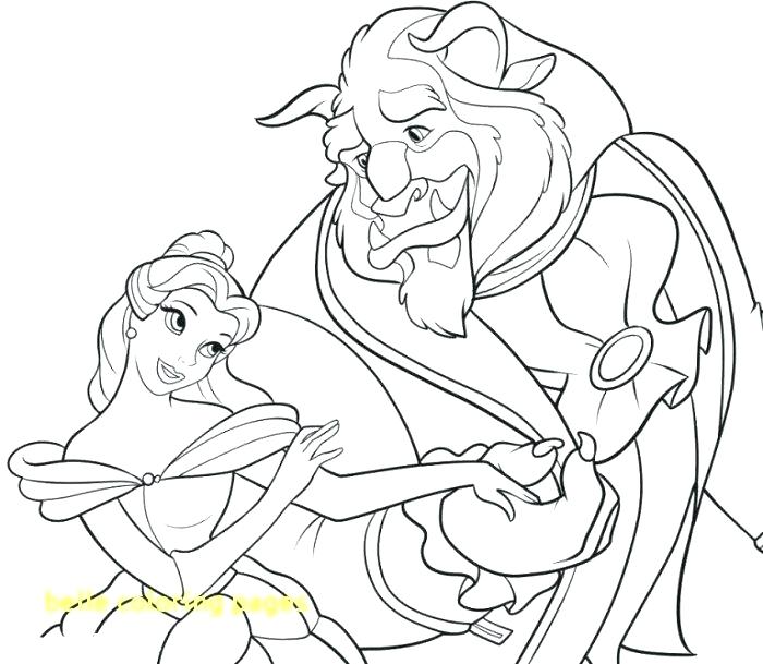 700x609 Beauty Beast Coloring Pages And The Page Belle With B