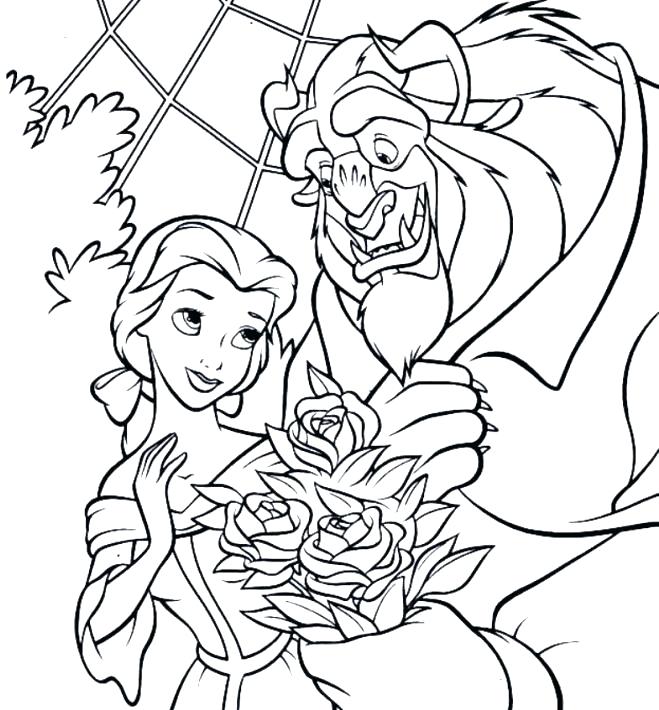 Beauty And The Beast Christmas Coloring Pages at GetDrawings | Free ...