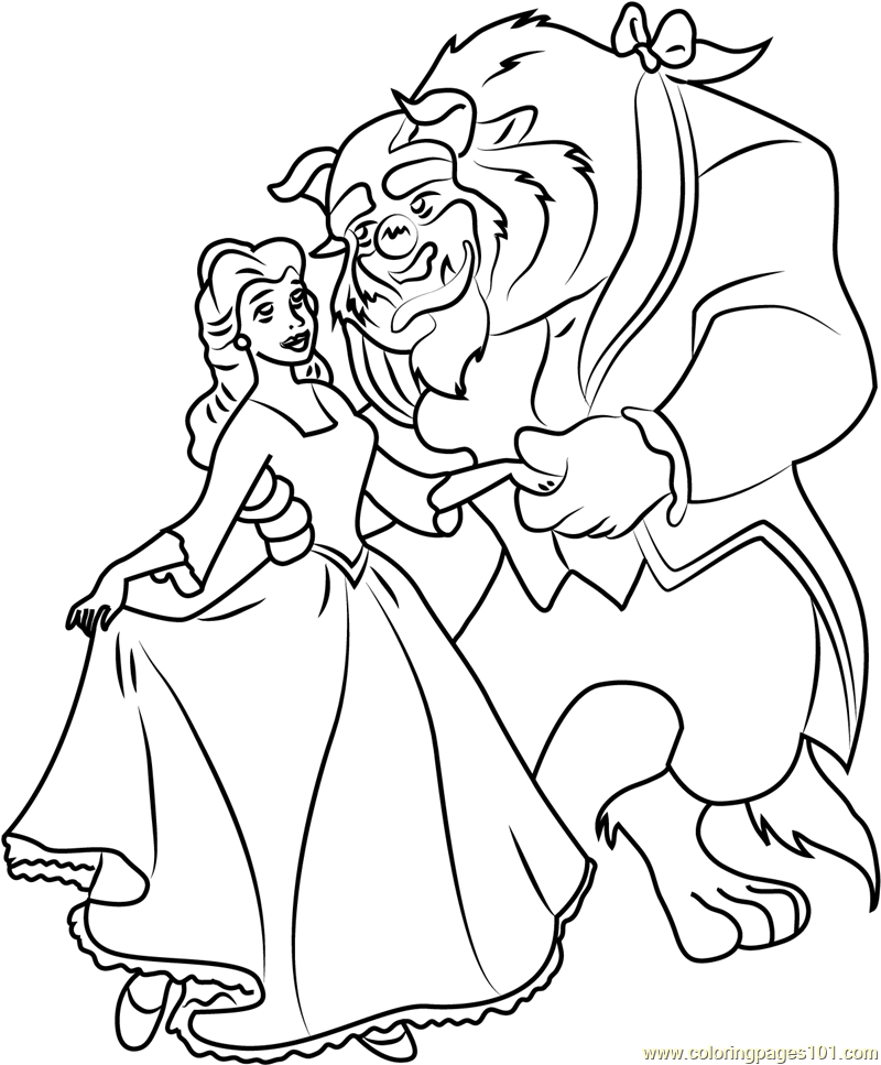 800x967 Beauty And The Beast Dancing Coloring Page