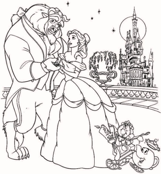 530x571 Beauty And The Beast Colouring Pictures Ideas Beauty And The Beast