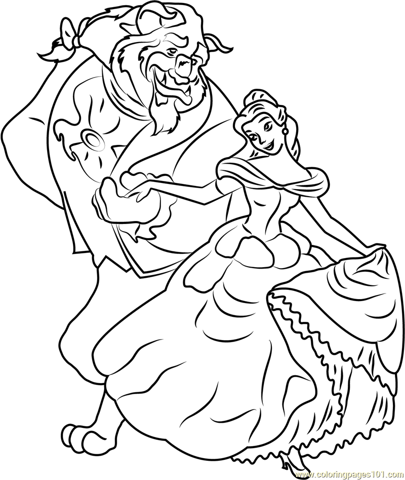 800x947 Belle And Beast Coloring Page