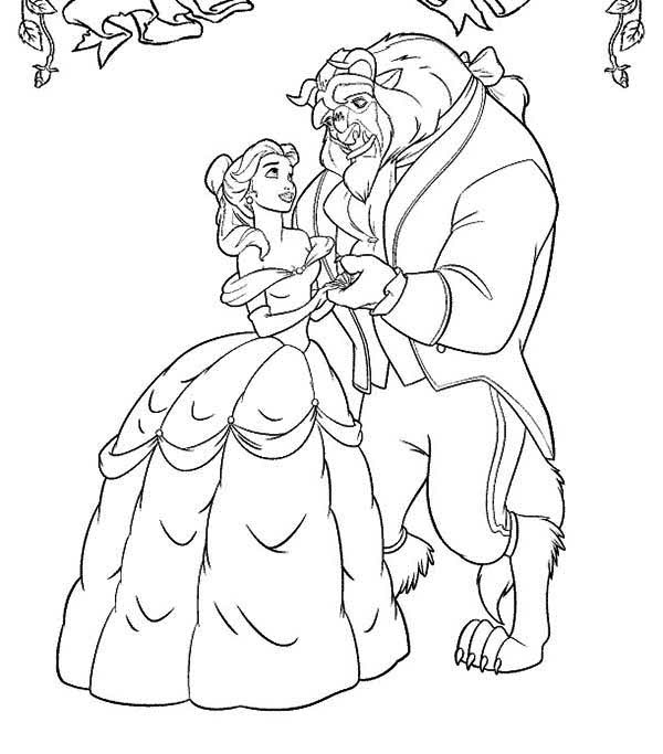 600x683 Beauty And Beast Coloring Pages Coloringpagehub