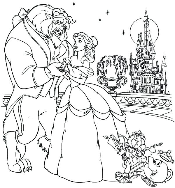 600x646 Beauty And The Beast Coloring Pages Beauty And Beast Coloring Page