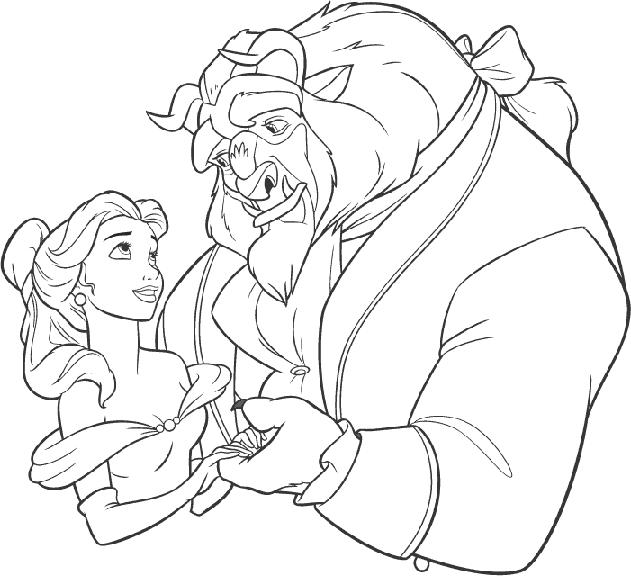631x576 Disney Beauty And The Beast Coloring Page