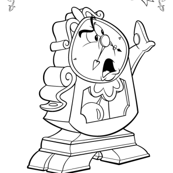 350x350 Disney Clock Character Beauty And The Beast Coloring Pages